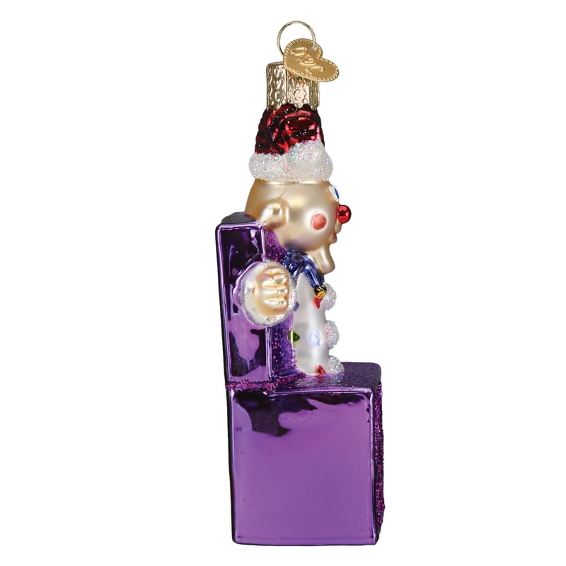 Old World Christmas Charlie-in-The-Box Glass Blown Ornament, Handcrafted Holiday Decoration, Model 44212, Unique Rudolph Collection