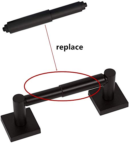 Toilet Paper Holder Roller 2Pcs Black Color Plastic Toilet Tissue Flexible Holder Replacement Bathroom Plastic Spring Loaded Ins