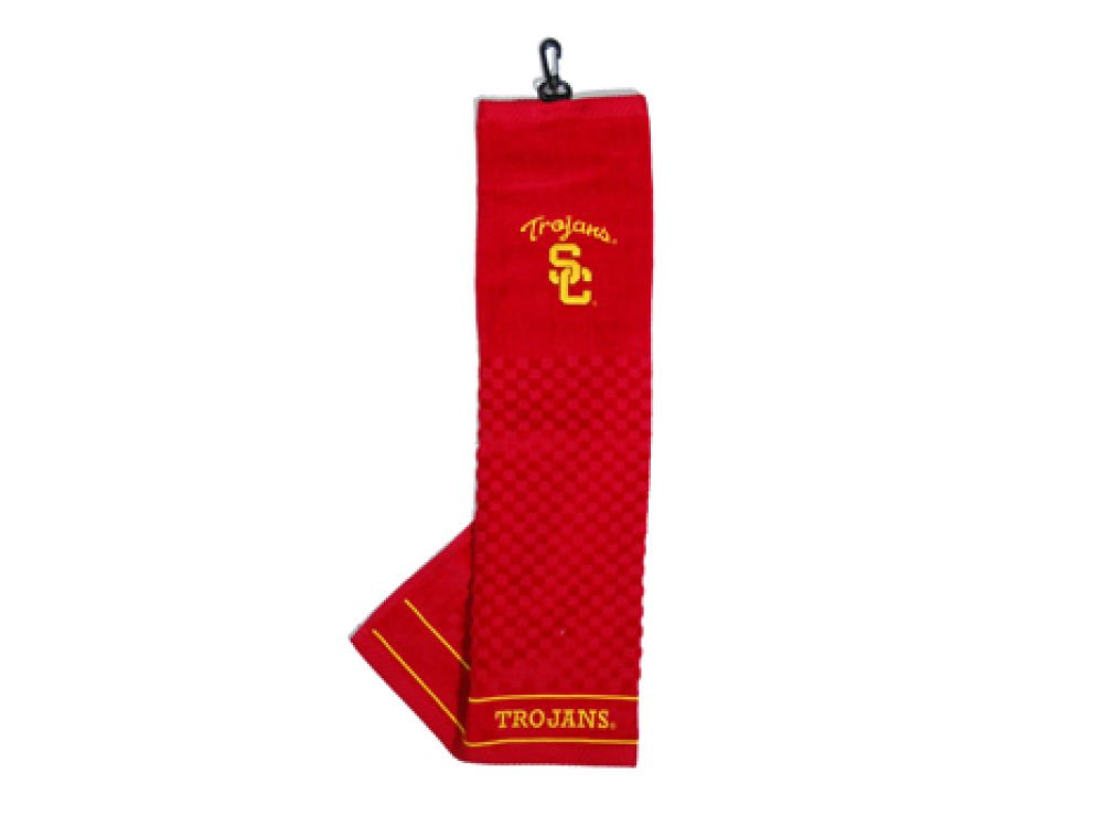 Ncaa Usc Trojans Sports Team Logo Embroidered Golf Towel - 16'' X 25''