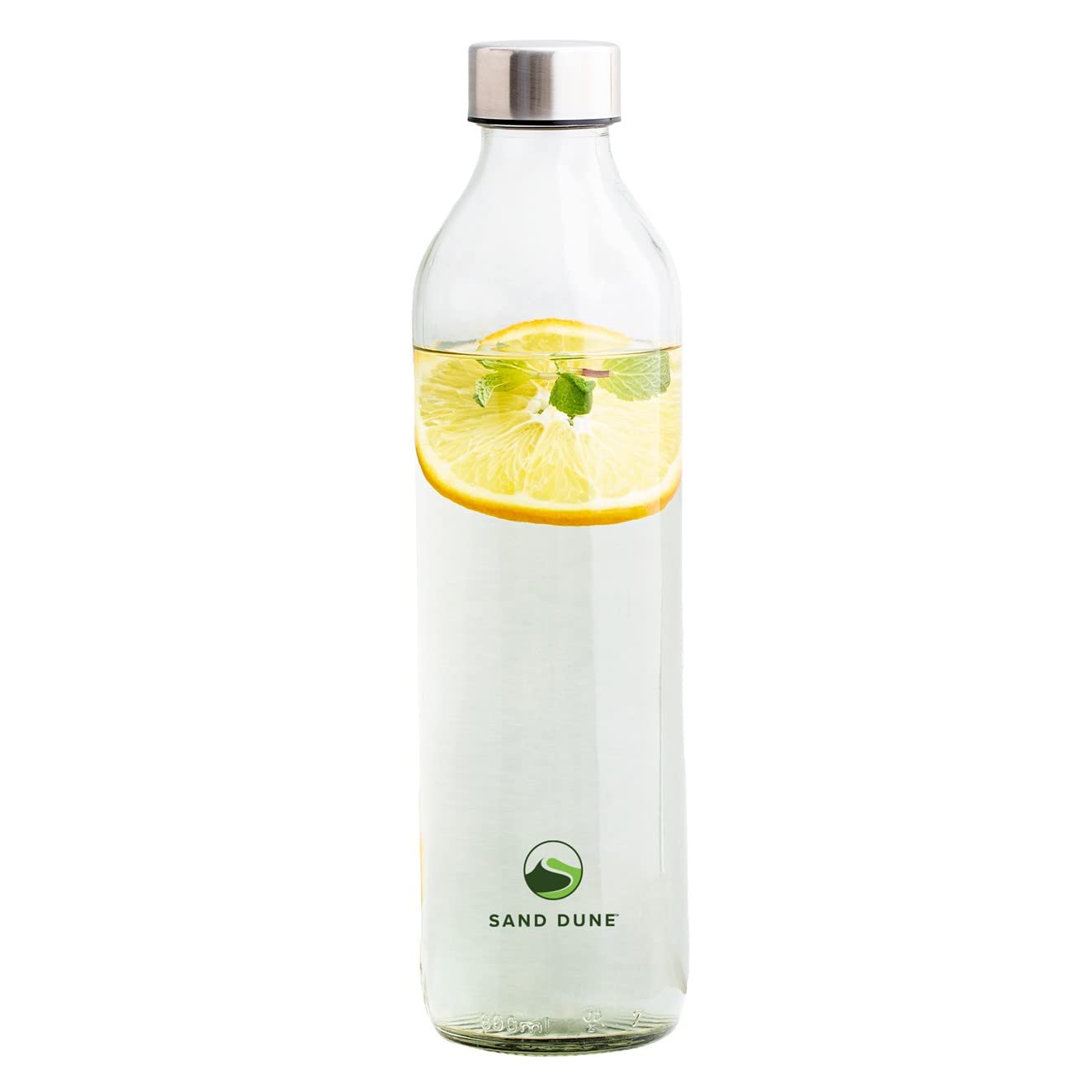 Sand Dune Set Of 3, 800 Ml Each Blue Glass Water Bottle, With Leak-Proof Airtight Stainless-Steel Lid For Water, Smoothie, Juice