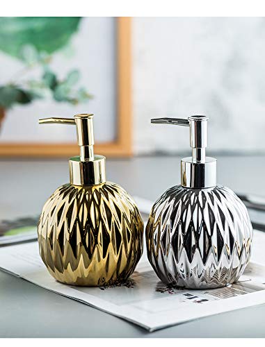 Mozacona Ceramic Relief Soap Dispenser Lotion Bottle With Stainless Pump