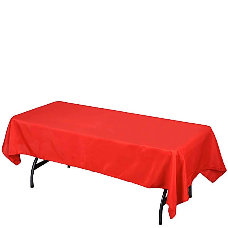 Balsacircle 60X102-Inch Red Rectangle Polyester Tablecloth Table Cover Linens For Wedding Party Events Kitchen Dining