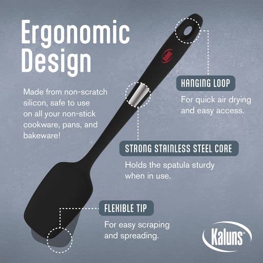 Kaluns Silicone Spatula Set, 4 Rubber Spatulas 600F Heat Resistant, Nonstick Seamless Design With Stainless Steel Core, Dishwash