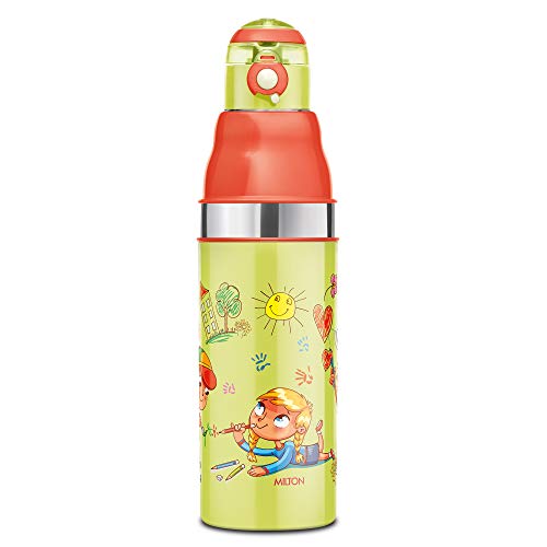 Milton Kool Stunner 600 Kids Plastic Insulated Water Bottle, 520 Ml, Sipper Bottle, Leak Proof, Bpa Free, Food Grade, School & P