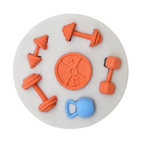 Mini Fitness Workout Equipment Dumbbell Weightlifting Silicone Molds For Fondant Candy Making Chocolate Mold Desserts Ice Cube G
