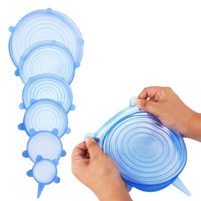PATTAR Microwave Safe Silicone Stretch Lids reuseable Flexible Covers for Rectangle, Round, Square Bowls, Dishes, Plates, Cans, 