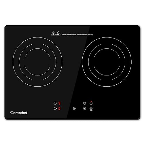 Double Induction Cooktop Amzchef Induction Stove Top 2 Burners For Rv, Built-In Electric Cooktops With 9 Power Levels, Sensor To