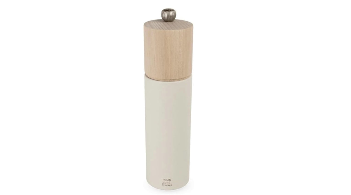 Peugeot - Boreal Salt Mill 8 In/21 Cm - Classic Setting - Pefc Certified Beech Wood - Made In France - Feather White