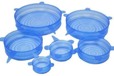 TRS Silicone Stretch Lids Flexible Covers for Rectangle Round Square  Bowls Dishes Plates Cans Jars Glassware and Mugs Cover (6