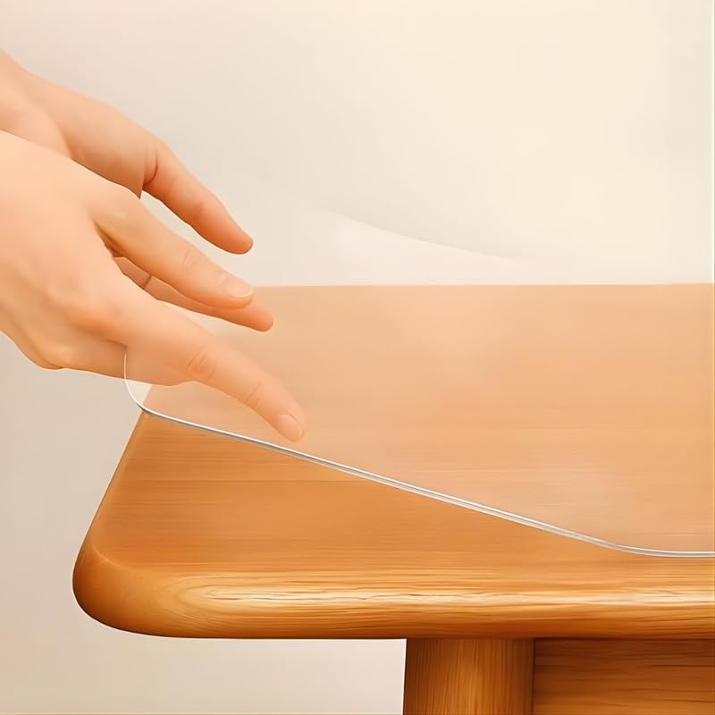 Qlarity Covers Clear 1Mm Slim Shield Table Cover 36 X 60 In (92X152 Cm) Dining Pvc Table Cover 4/6 Seater | AntiSlip, Water Res