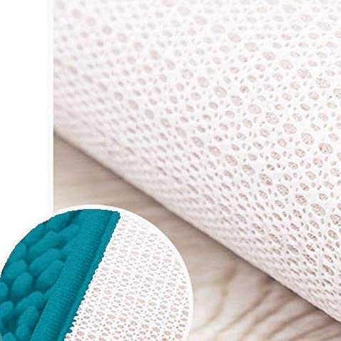 Madeals Bath Rug Set 3 Piece Bathroom Contour Rugs Combo, Soft Shaggy 2 Piece Bath Shower Mat And U-Shaped Toilet Floor Rug Teal