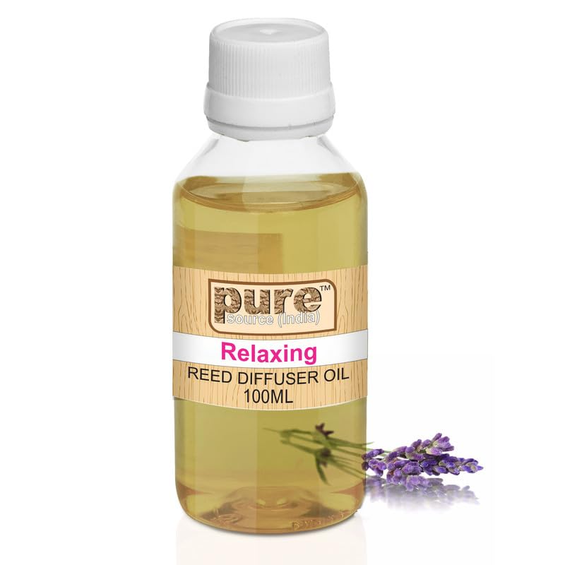 Pure Source India Aroma Reed Diffuser Refill Relaxing 100Ml, 8 Pcs Reed Stick Coming Free With This Reed Diffuser Oil