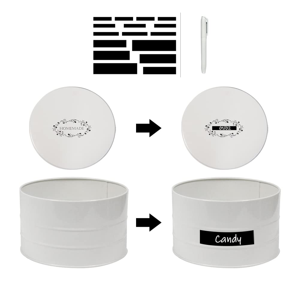 Brightalk 3 Container Cake Cookie Tin Set, Homemade Baked Good Storage Nesting Container Set