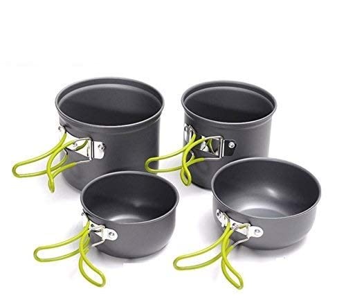 Linist 2~3 Persons Camping Tableware Outdoor Cooking Set Cookware Travel NonStick Ultra Light Tableware Pot Pan Picnic Set
