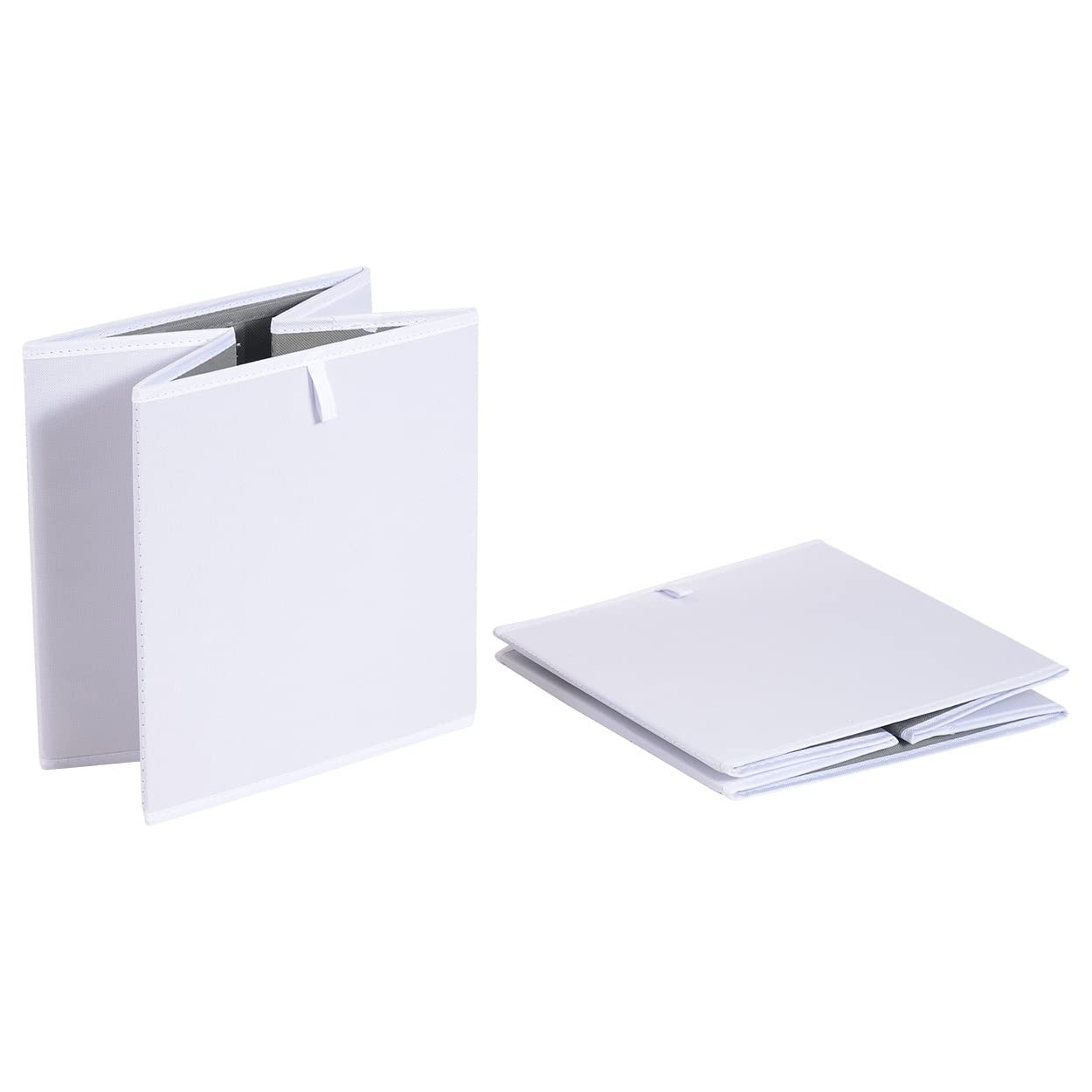 Amazon Basics Cube Organizer Bins, Collapsible Storage Baskets For Shelves, White, Pack Of 6, 10.5X10.5X11''