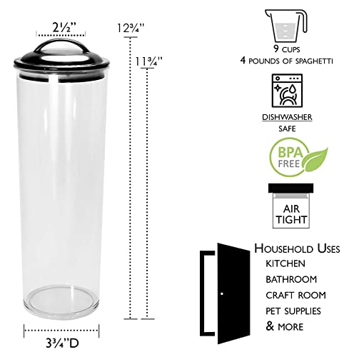 Reston Lloyd Spaghetti/Pasta Acrylic Canister With Air Tight Lid, Lemon