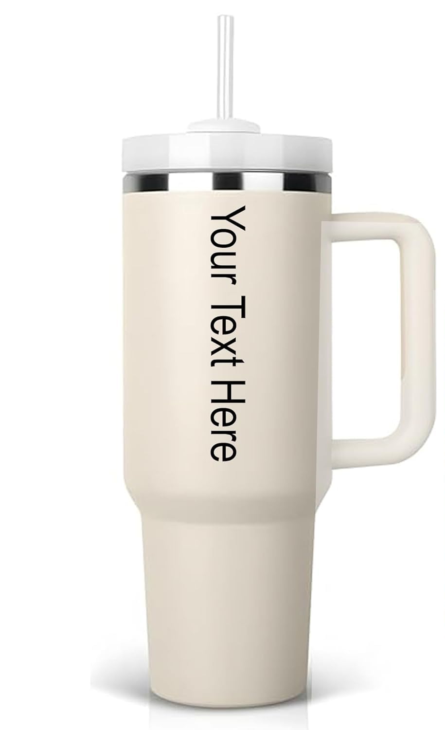 Wolkomhome Personalized Stainless Steel Tumbler With Handle & Straw Lid 750Ml | Insulated Travel Mug For Hot & Cold Drinks | Lea