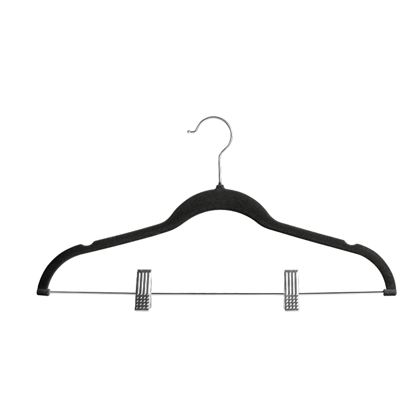 Softflame Velvet Pants Hangers Pack Of 24, Non-Slip Skirt Clothes Trousers Hangers With Adjustable Clips, 360  Swivel Hooks Blac