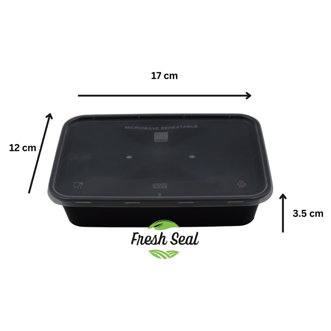 Fresh Seal Reusable Rectangle Plastic Containers With Lid For Food Storage, Food Delivery, Kitchen Use, Fridge And Microwave Saf