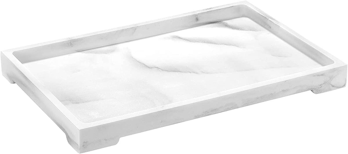 Luxspire Vanity Tray, Bathroom Tray Toilet Tank Storage Tray, Resin Kitchen Sink Serving Trays, Vanity Countertop Organizer For