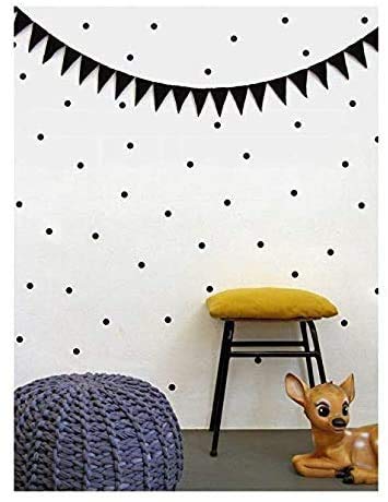 Circle Dot Wall Decal Dots Polka - 1 Inch Set Of 100Pcs - Easy To Peel Easy To Stick + Safe On Walls & Paint - Matte Vinyl Polka