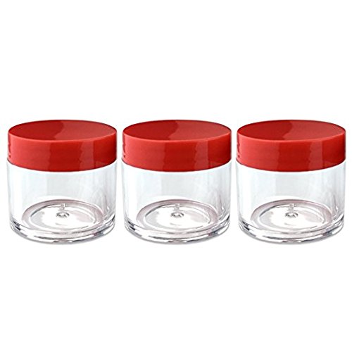 Beauticom 6 Piece 1 Oz. Usa Acrylic Round Clear Jars With Flat Top Lids For Creams, Lotions, Make Up, Cosmetics, Samples, Herbs,
