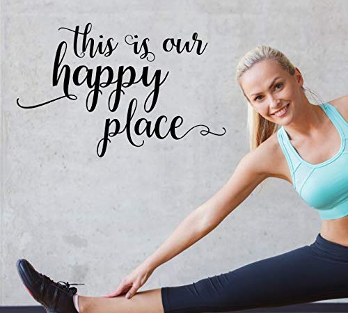 This Is Our Happy Place Wall Decals Stickers Vinyl Lettering Art Home D  Cor 23X15-Inch Black