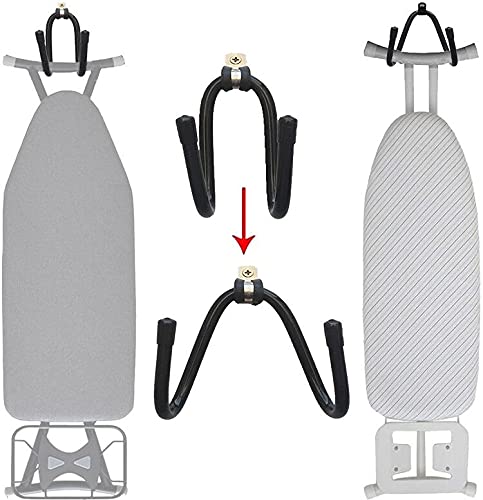 Pmsanzay Ironing Board Hanger Wall Mount Ironing Board Holder Organizer Wall Rack Iron Board Caddy, Adjustable Rack Great For La
