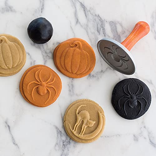 Nordic Ware 1260 Spooky Cast Cookie Stamps  3-inch rounds  Silver