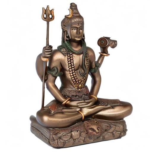 Aona Bonded Bronze Lord Shiva In Siting Position| Gifting Item | Height 3 Inch, Religious