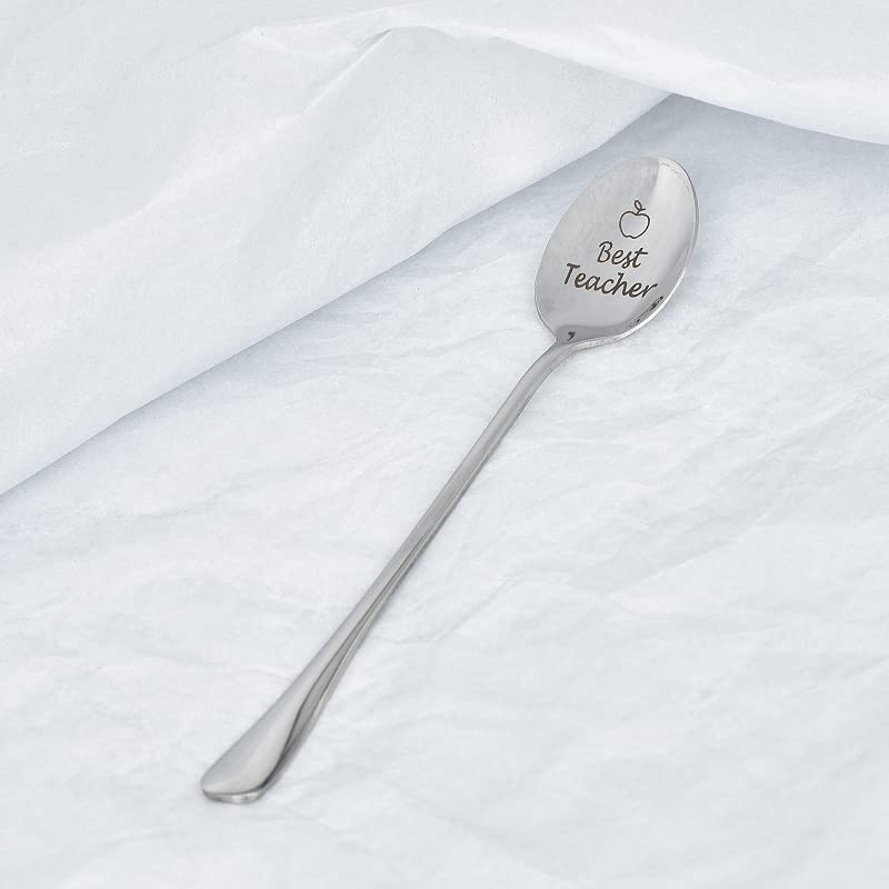 Teacher Appreciation Gifts For Women Men Engraved Ice Cream Coffee Tea Spoons For Teachers Coworkers Retirement Birthday Graduat
