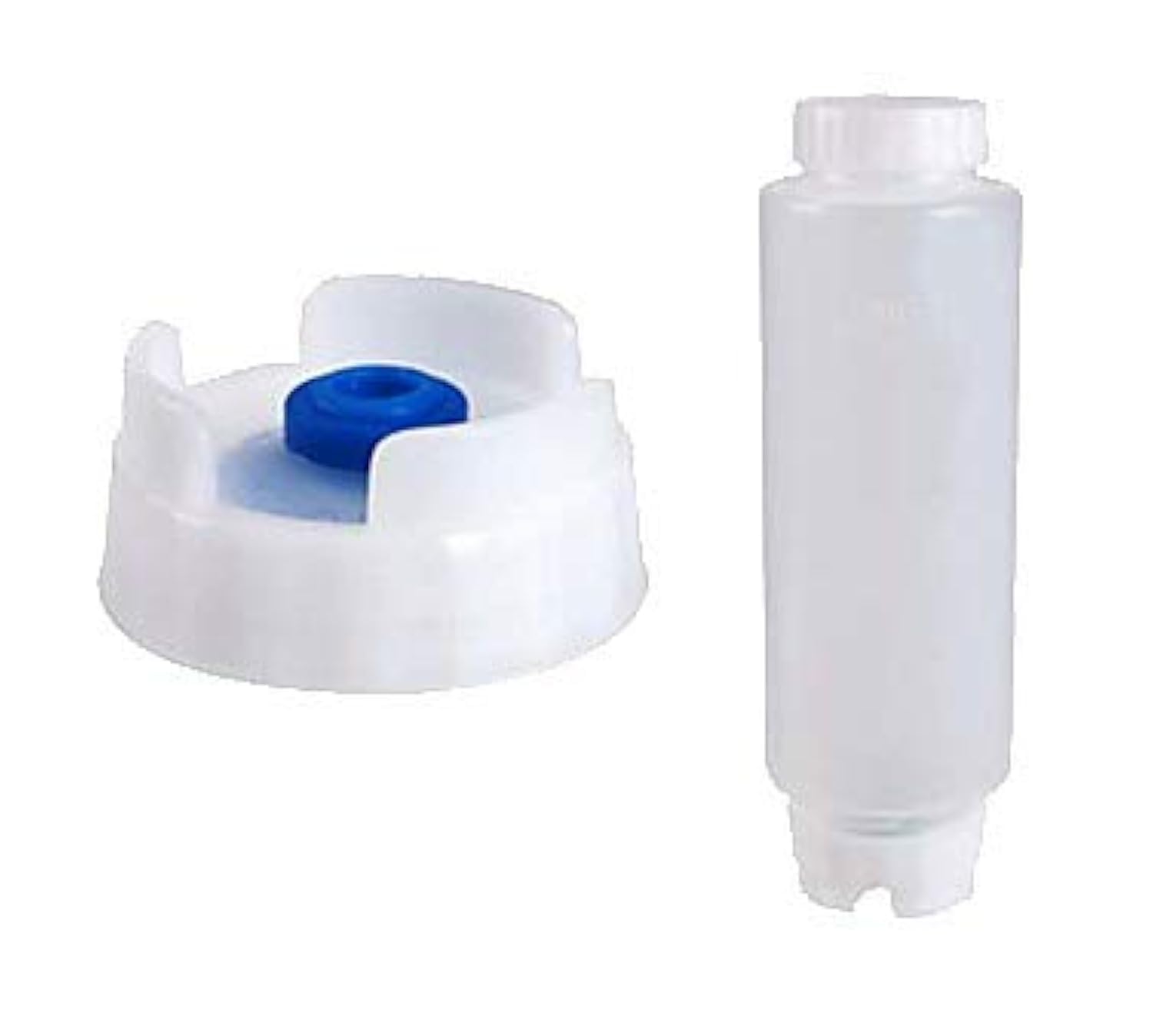 FIFO Squeeze Bottle Refillable 12 oz  Blue Tip Large Valve Dispenser for Thick Condiments  Sauces  Batter and Dressing  Self Sealing No Drip No Hassle  (2 Pack)
