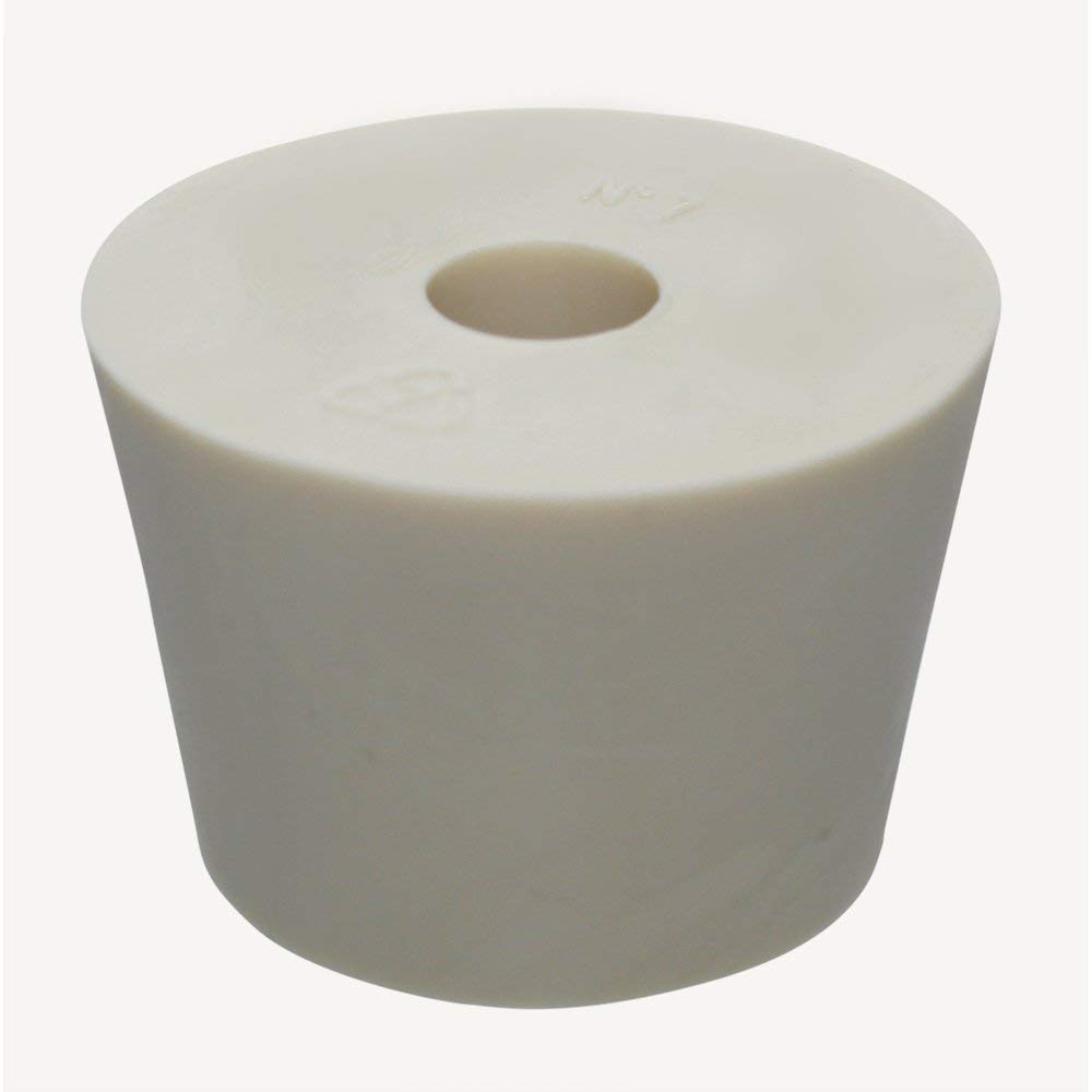 E.C. Kraus Size #7 Rubber Stopper, Tan / Hole For Air Lock