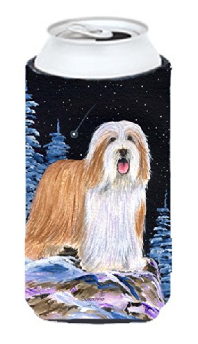Starry Night Bearded Collie  Tall Boy Beverage Insulator Beverage Insulator Hugger