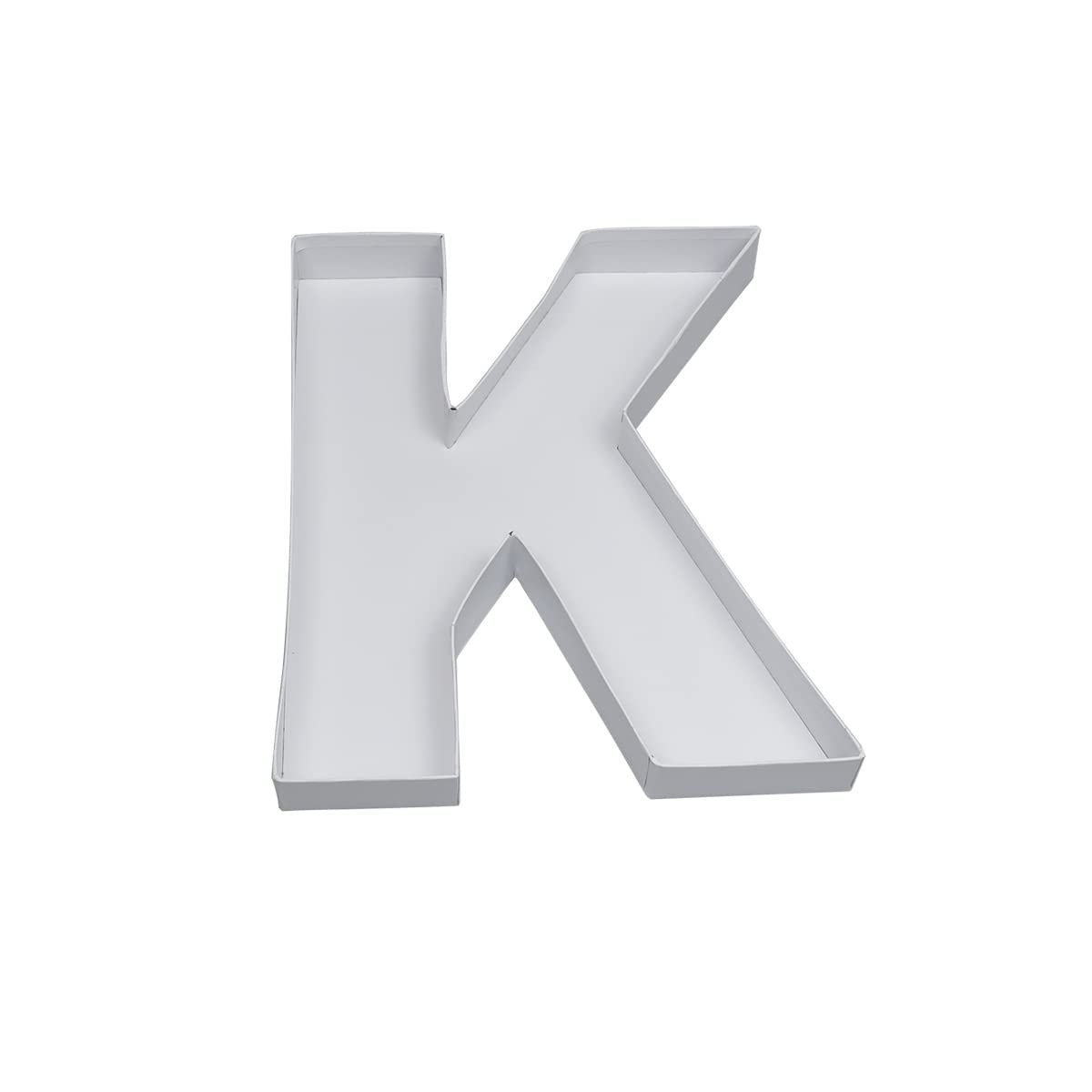 10 K Shaped Cardboard Letter Mache Chocolate Sweets Candy Container Box (White,K )