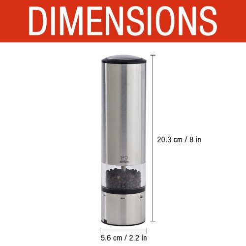 Peugeot Electric Salt & Pepper Mill Set - Stainless Steel, Blue, Model PM27179