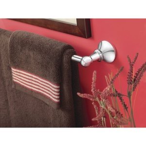 Moen Vale 18-Inch Towel Bar, Chrome - Metal Construction, Model DN4418CH