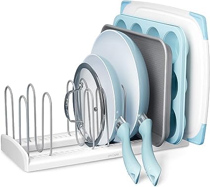 Dhadh Multifunction Kitchen Pan And Pot Lid Rack Cover Storage Tawa Rack Holder, Pot Lid Rack Cutting Board Rack Organizer For K
