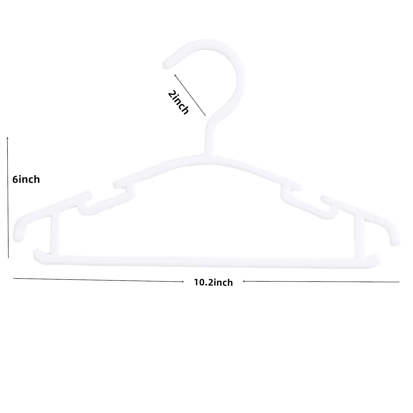 Viibase 50 Pack White Baby Nursery Closet Hangers, Anti-Slip Laundry Infant Pant Hanger For Newborn Clothes Gift, Ultra-Thin Pla