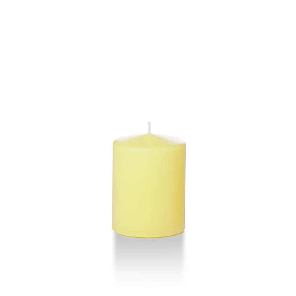yummi 2.25 x 3 Buttercup Yellow Slim Round Pillar Candles - 4 per Pack