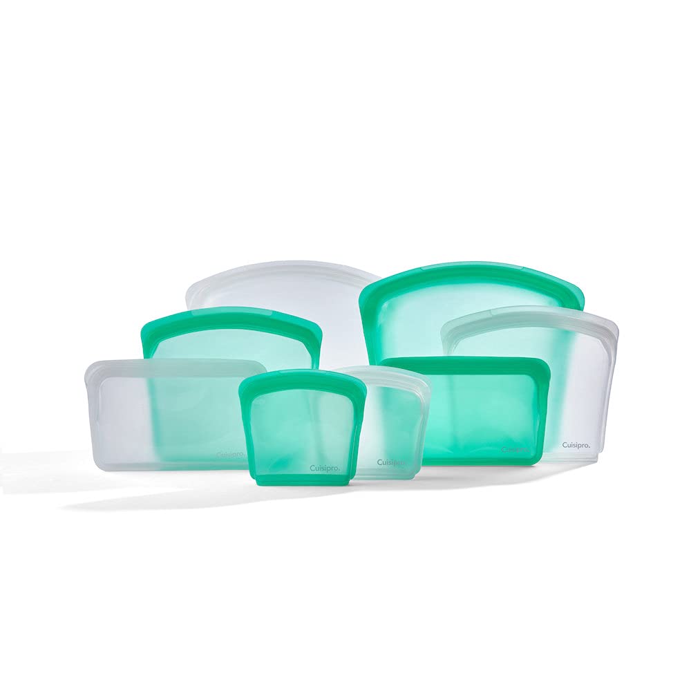 Cuisipro Silicone Reusable Leakproof Bag, Set Of 2, 200Ml/6.75Oz, Clear