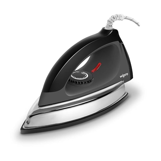 Wipro Elato Gd204 1200 Watt Heavyweight Dry Iron, Quick Heat Up, Anti Bacterial German Weilburger Dual Coated Soleplate,5 Modes,