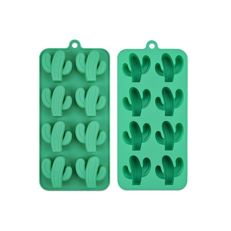 2 Pcs 8 Cavity Cactus Silicone Molds For Diy Fondant Candy Making Chocolate Mold Desserts Ice Cube Tray Gum Clay Biscuit Plaster