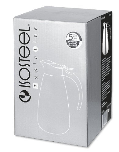 Isosteel 0.6 Litre 18/ 8 Stainless Steel Tableline Double-Walled Straight Shape Vacuum Pot with Flap Lid  Silver