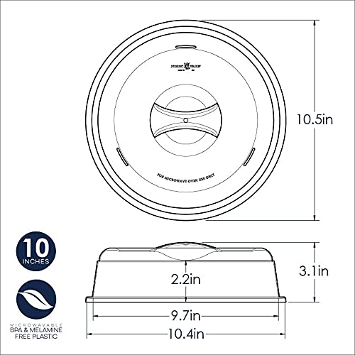 Nordic Ware Microwave Spatter Cover - BPA-Free Plastic, 10" Size, Model 65000