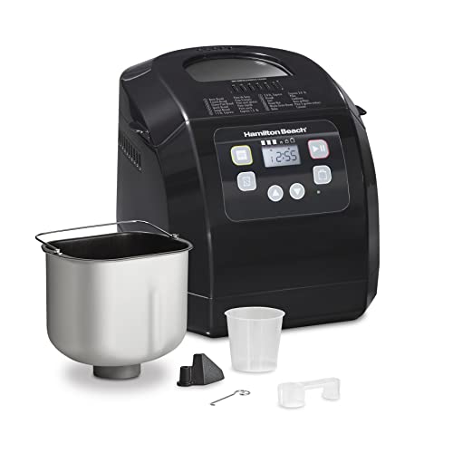 Hamilton Beach Bread Maker Machine, Digital, Programmable, 12 Settings + Gluten Free, Dishwasher Safe Pan + Kneading Paddle, 2 L