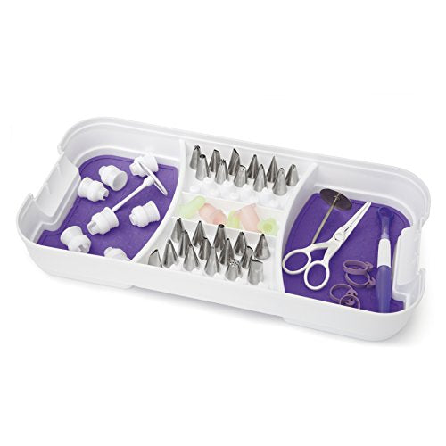 Wilton Decorator Preferred Cake Decorating Tool Caddy - White/Purple, Model 409-3077, Essential for Cake Decorating