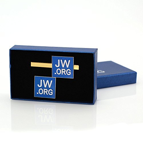 jw.org gift necktie clip and lapel pin set-Square (Blue + Gold)