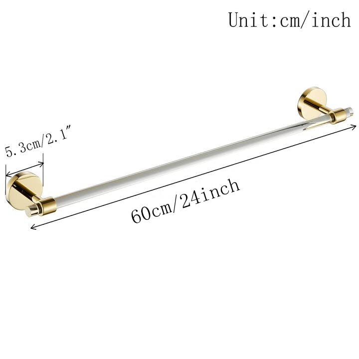 Acrylic Gold Towel Bar Towel Rack 16 Inch For Bathroom,Wall Mounted Towel Holder Towel Hanger Modern Shunli