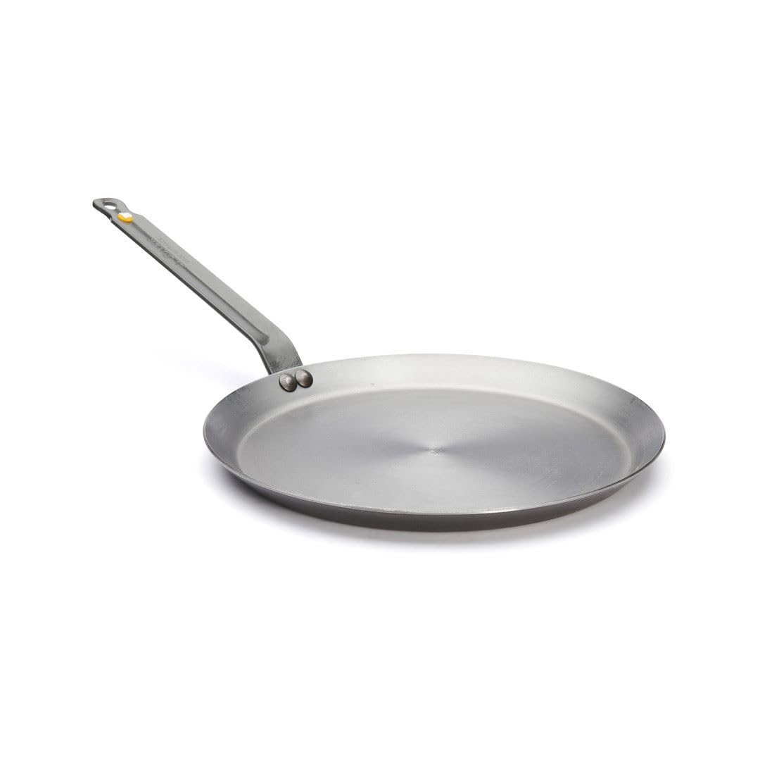 De Buyer Mineral B Carbon Steel Crepe & Tortilla Pan - 12    - Ideal For Making & Reheating Crepes, Tortillas & Pancakes - Natur